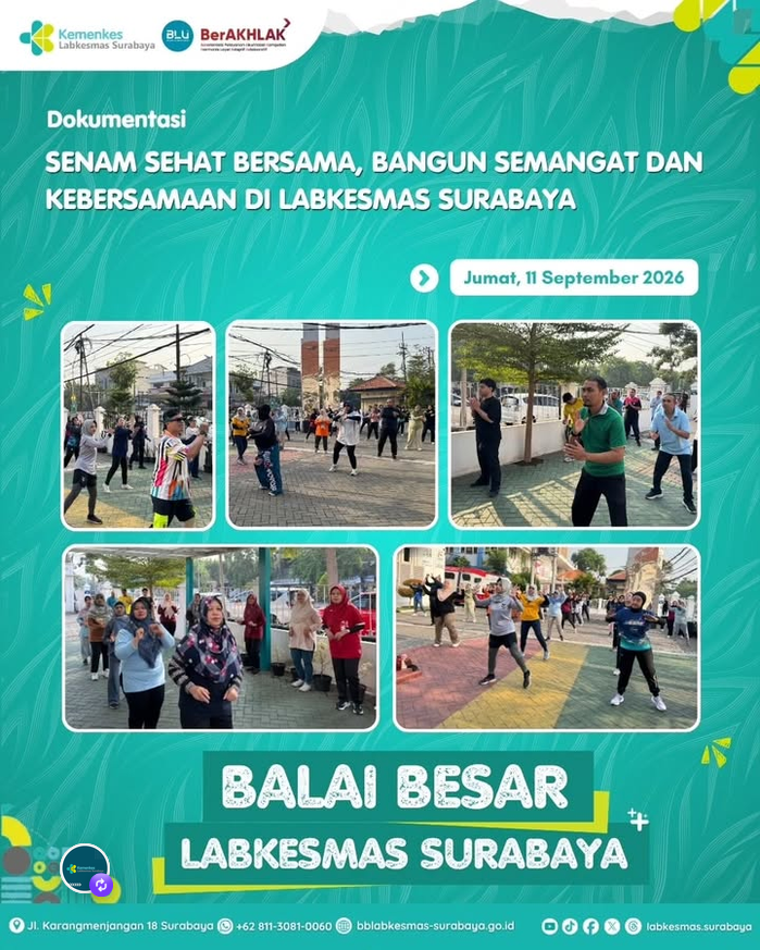 Senam Sehat Bersama, Bangun Semangat dan Kebersamaan di Labkesmas Surabaya